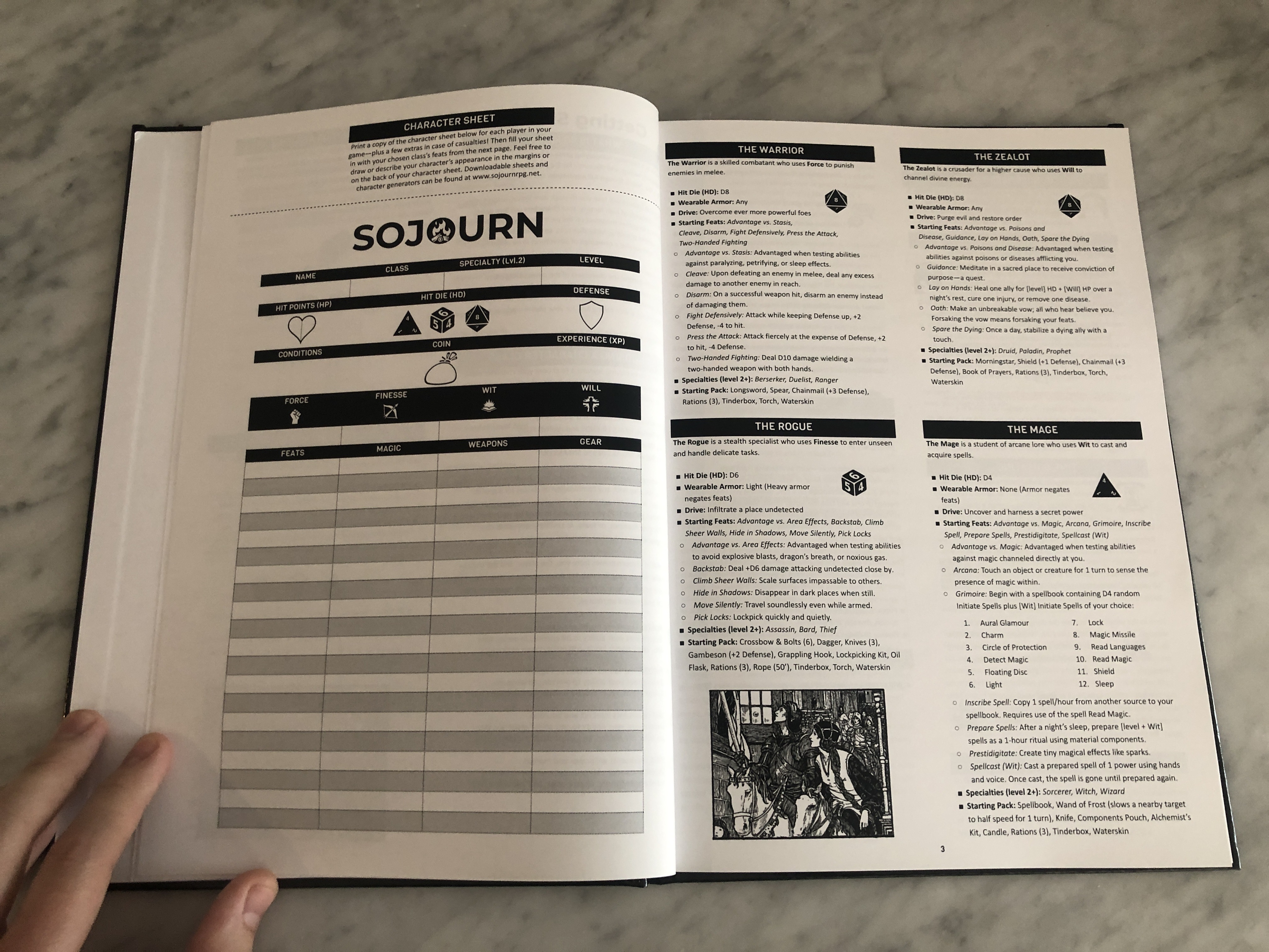 Character Sheet & Core Classes